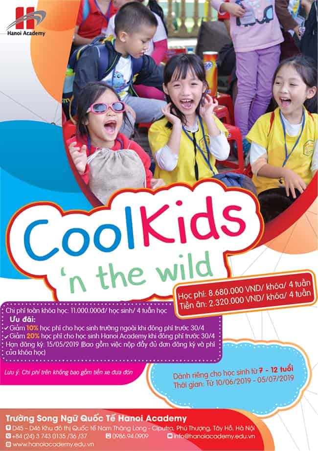 Chương trình trại hè 2019 dành cho khối Tiểu học &#8220;COOL KIDS ‘N THE WILD”
